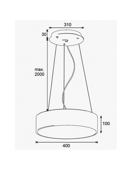 Lámpara Led Suspendida Negra 40 CM