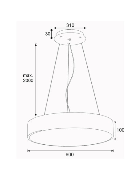 Lámpara Led Suspendida Blanca 60 CM