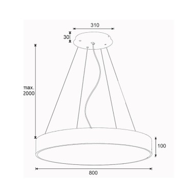Lámpara Led Suspendida Blanca 80 CM