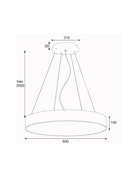 Lámpara Led Suspendida Negra 80 CM
