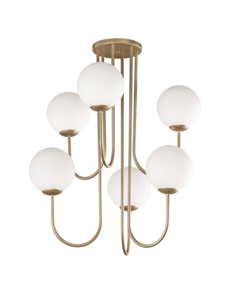 Lámparas Oro 6 Bolas Opal