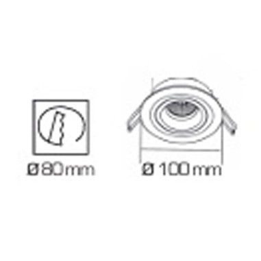 Foco Empotrar Madera y Negro