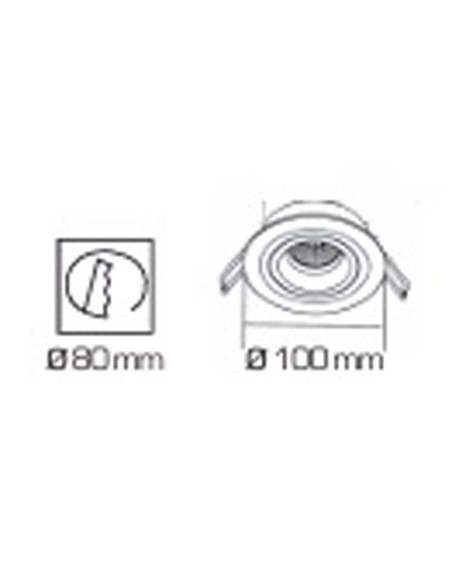 Foco Empotrar Madera y Negro