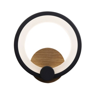 Aplique Moderno Negro Madera Oscura