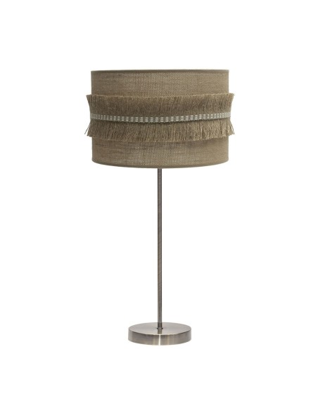 Sobremesa Rinconera Cuero con Pantalla Saco y Flecos