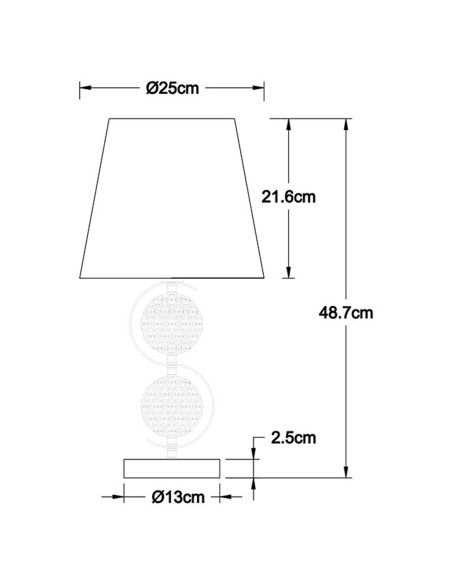 Lámparas de Mesa Cromo con Bolas de Cristales