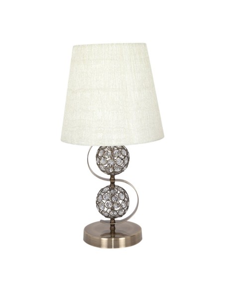 Lámpara sobremesa dorada cristalitos