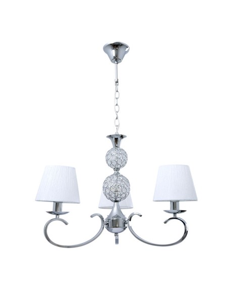 Lámpara cromo con cristalitos 3 luces