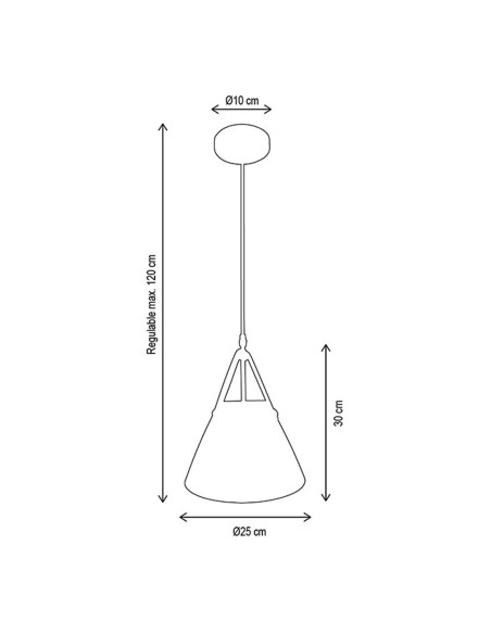 Lámpara Metal Blanco o Negro 25 CM
