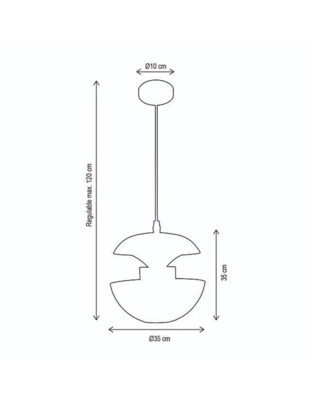 Lámparas Nórdicas Negras Oro 35CM