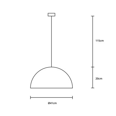 Lámpara Metal Media Bola Blanco o...