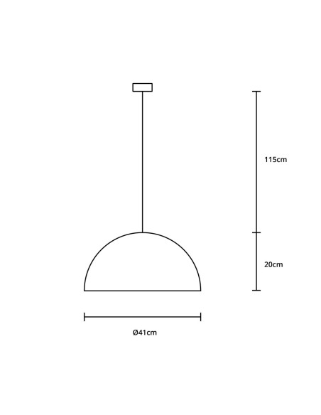 Lámpara Metal Media Bola Blanco o Negro 40 CM