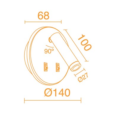Apliques para Cabecero Negro 11W...