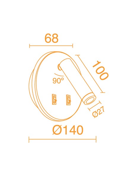 Apliques para Cabecero Negro 11W Doble Encendido