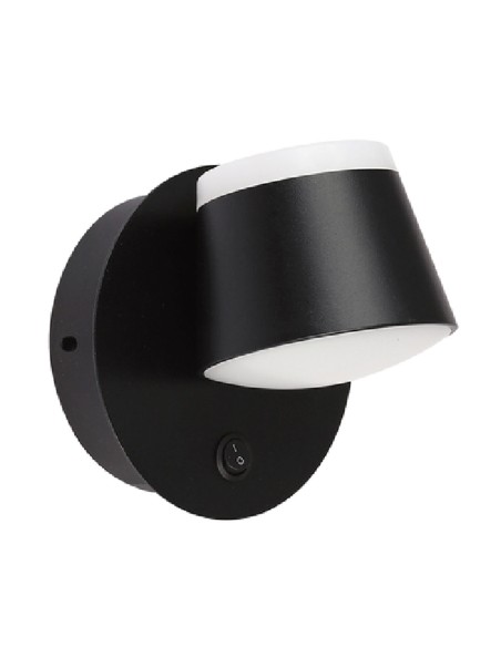 Aplique metal negro luz doble sentido