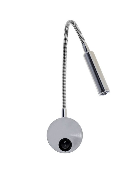 Aplique de pared con manguito articulable cromo.