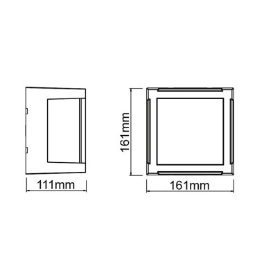 Aplique Exterior Cuadrado Pequeño Blanco