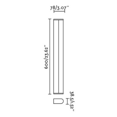 Aplique Cromado Espejo Baño 60 cm Aplique Cromado Espejo Baño 60 cm
