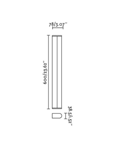Aplique Cromado Espejo Baño 60 cm