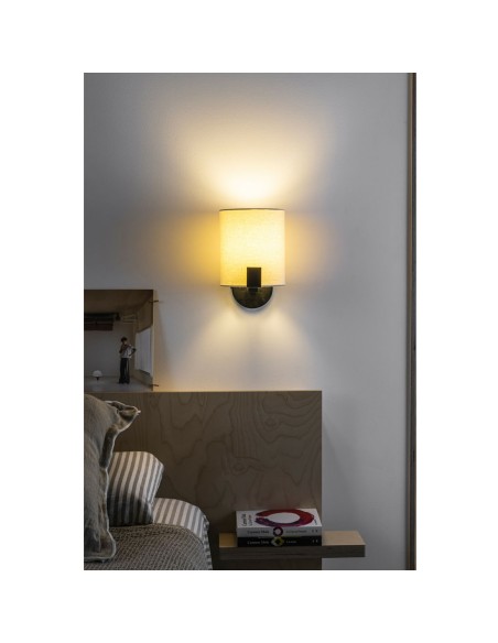 Aplique Negro con Pantalla de Tela Blanco Roto