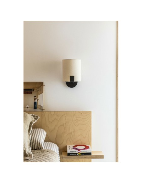 Aplique Negro con Pantalla de Tela Blanco Roto