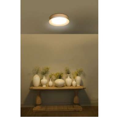 Plafón de Techo Elegante Blanco y...