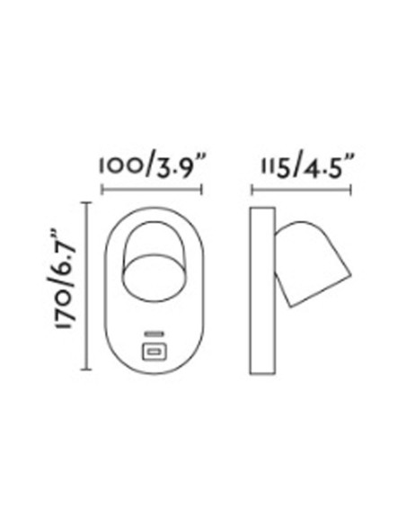 Aplique Lector y USB Orientable Blanco