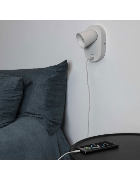 Aplique Lector y USB Orientable Blanco