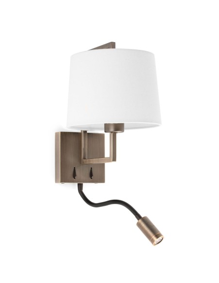 Aplique de pared oro viejo con lector