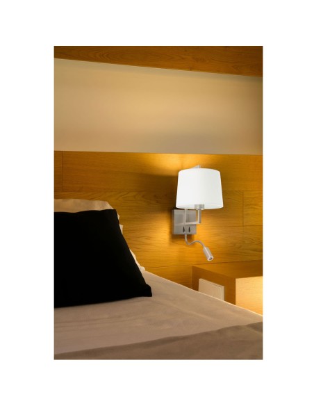 Aplique Acero Níquel con Lector y Pantalla Blanca