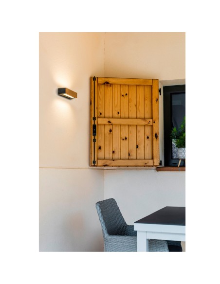 Aplique Exterior Aluminio y Cristal Acabado Madera