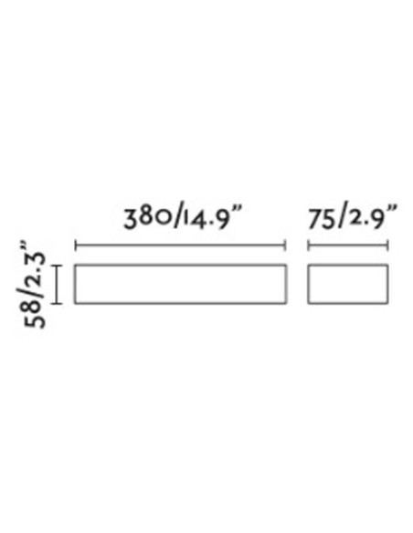 Aplique Luz Bidireccional 38 CM Marrón Oxido