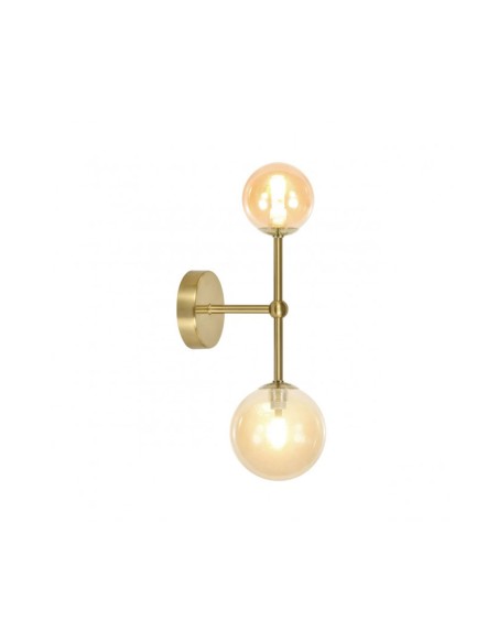 Aplique de pared latón tulipas ámbar