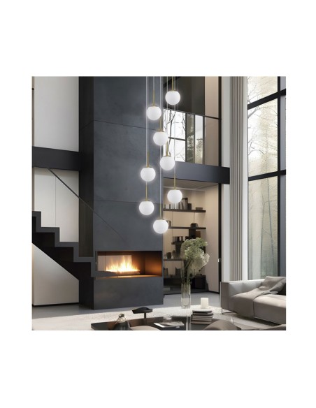 Lámpara de Techo 8 Alturas acabado latón