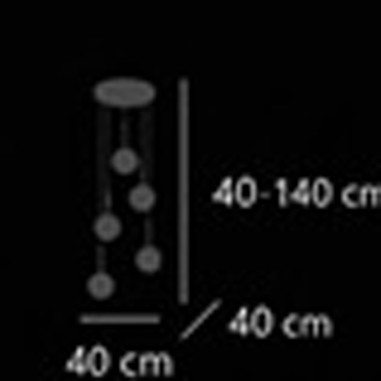Lámpara Latón 5 Pisos con Tulipas Bolas