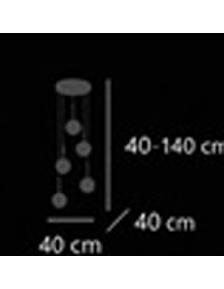 Lámpara Latón 5 Pisos con Tulipas Bolas