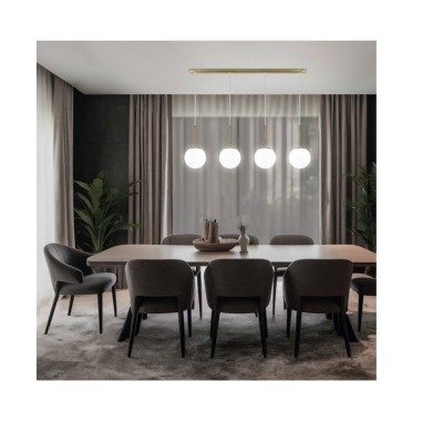 Lámparas Lineal Latón con 4 Tulipas Bola