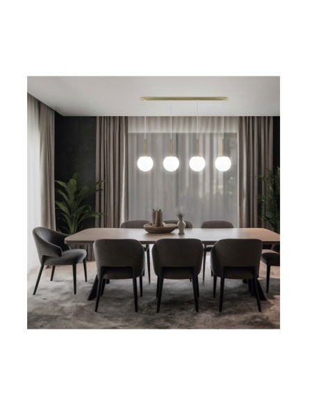 Lámparas Lineal Latón con 4 Tulipas Bola