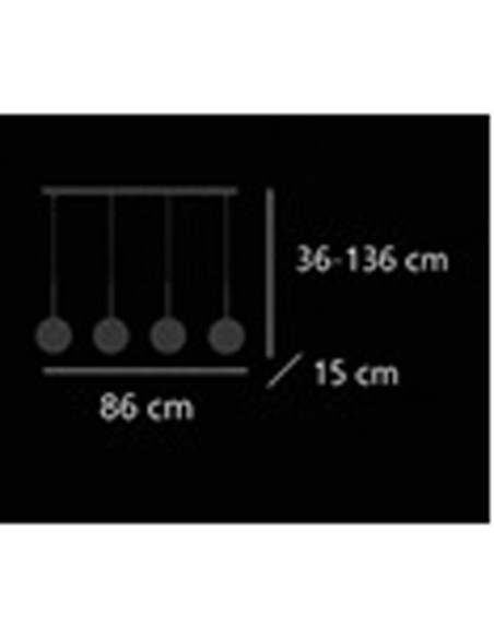 Lámparas Lineal Latón con 4 Tulipas Bola