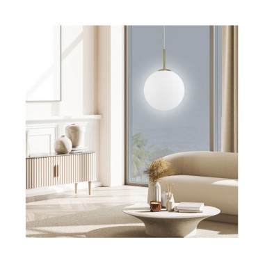 Lámpara Colgante Bola 35 Montura Cuero