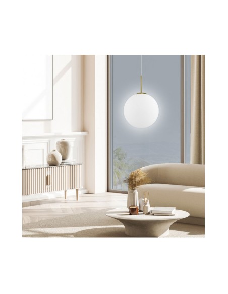 Lámpara Colgante Bola 35 Montura Cuero