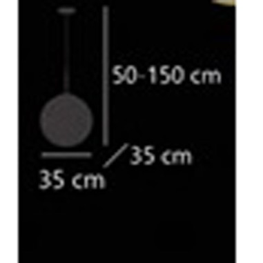 Lámpara Colgante Bola 35 Montura Cuero