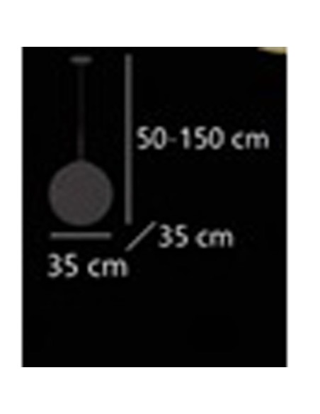 Lámpara Colgante Bola 35 Montura Cuero