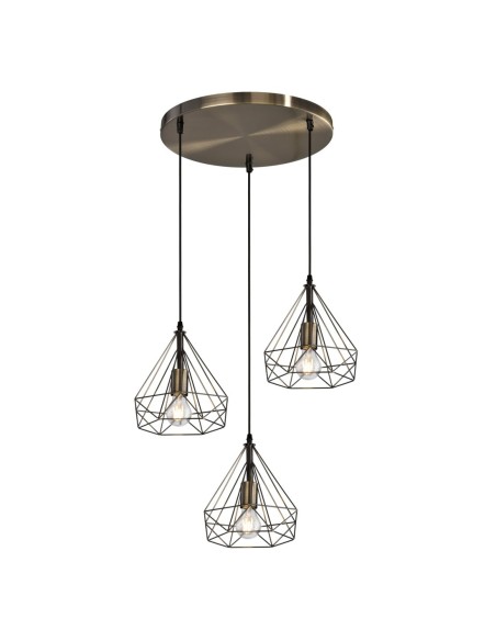 Lámpara varilla cuero 3 alturas