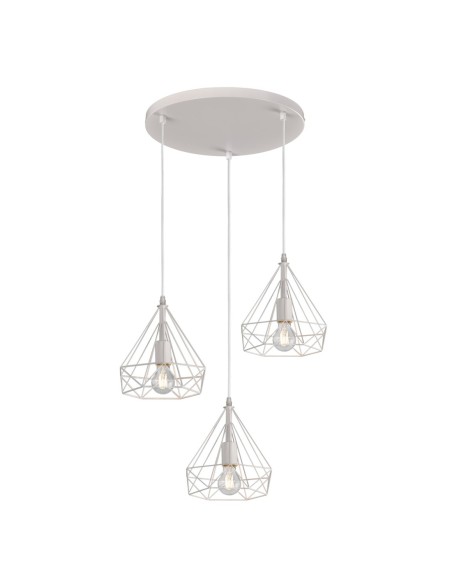 Lámpara hierro 3 alturas blanca