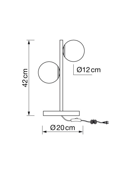 Lámparas de Mesa 2 Bolas Oro Posición Derecha