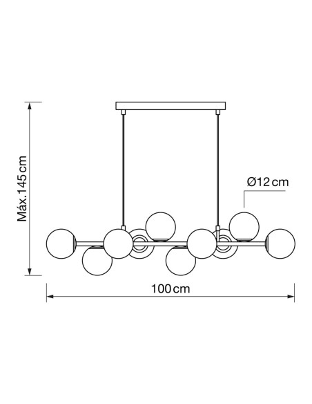 Lámpara con Bolas Redondas 10 Luces