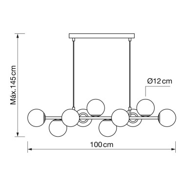 Lámpara Negra con Bolas Redondas 10...
