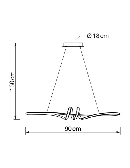 Lámpara Espiral Led Negra Memoria de Color
