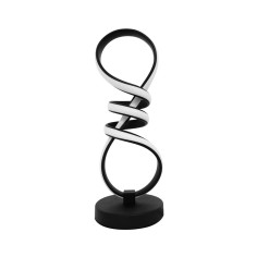 Lámpara sobremesa led espiral negra
